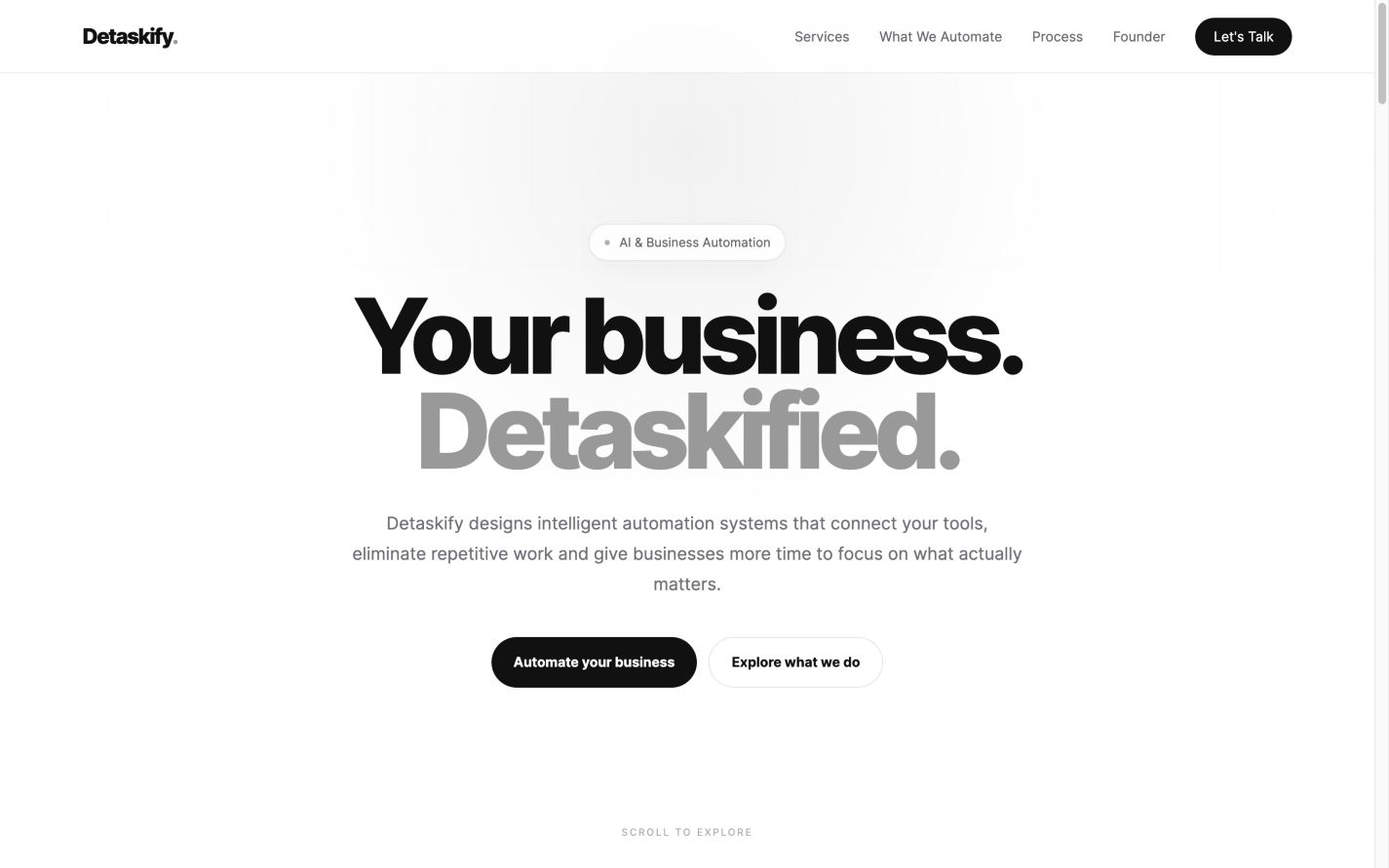 Detaskify 首页截图