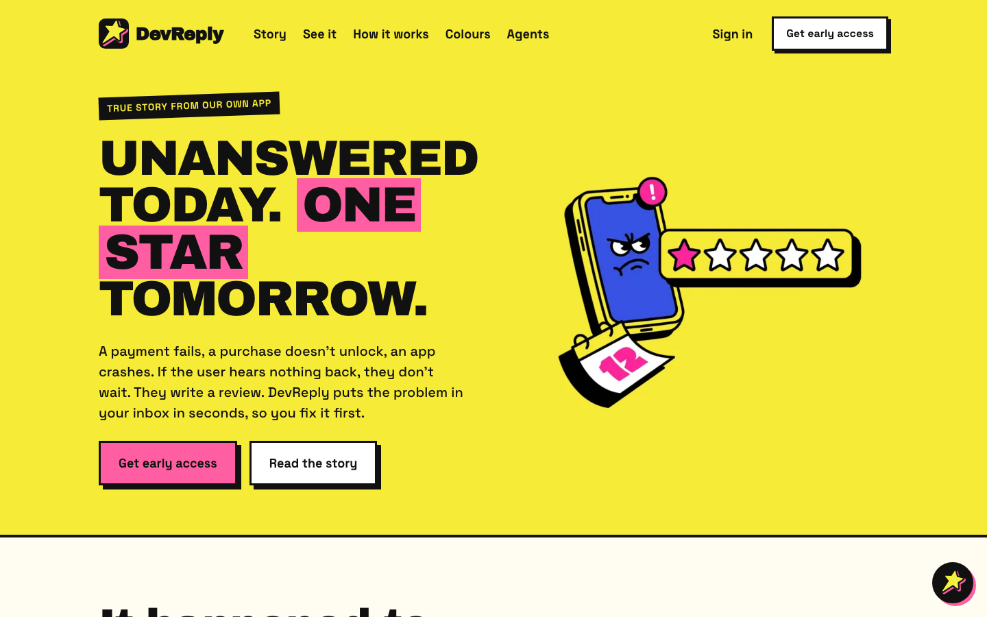 DevReply homepage screenshot