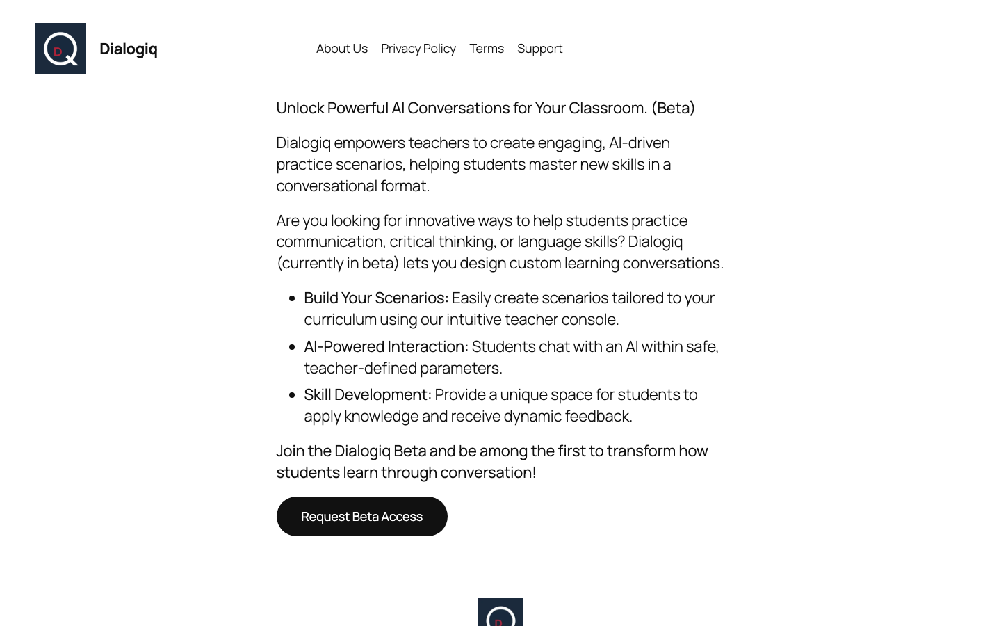 Dialogiq homepage screenshot
