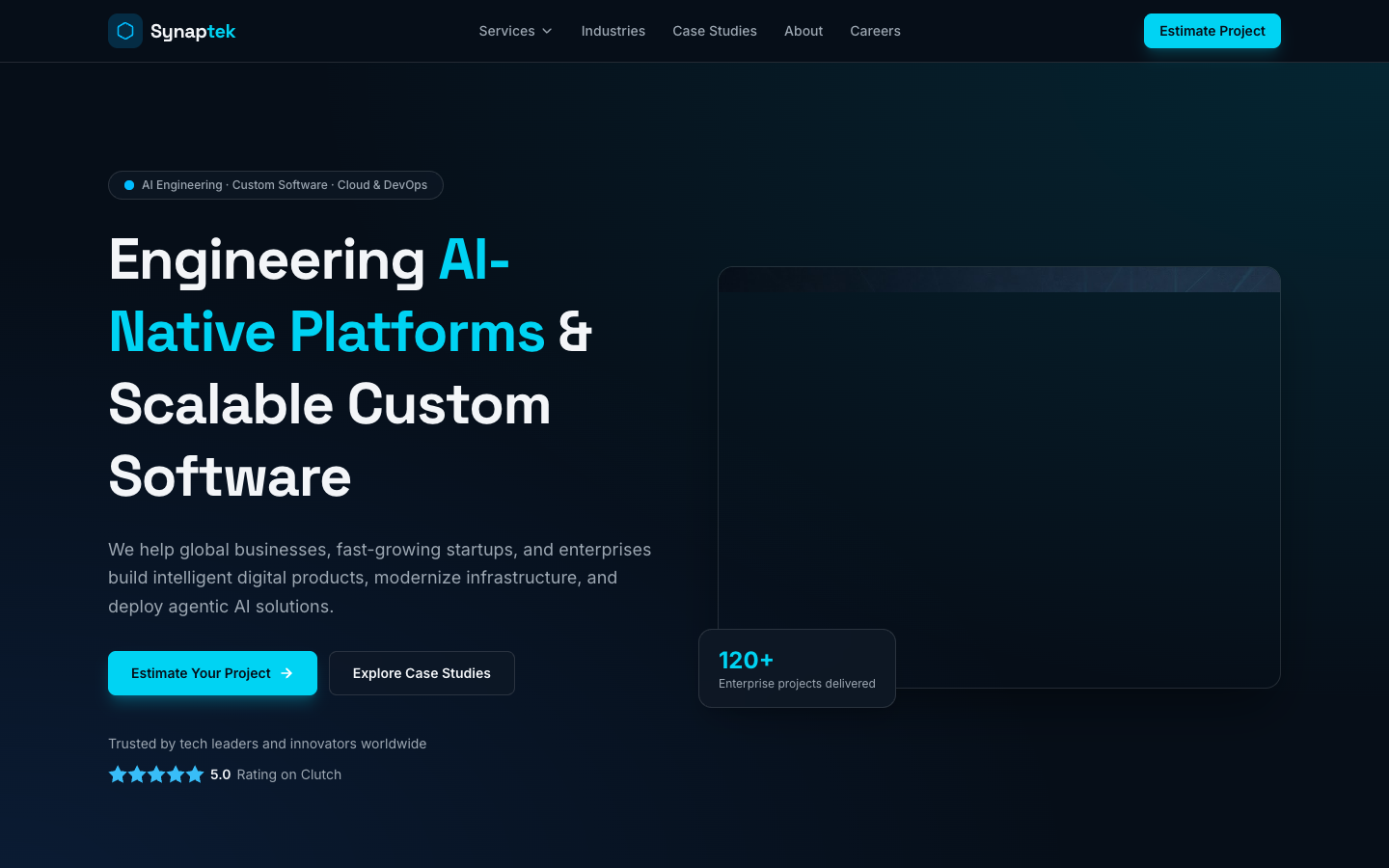Synaptek homepage screenshot