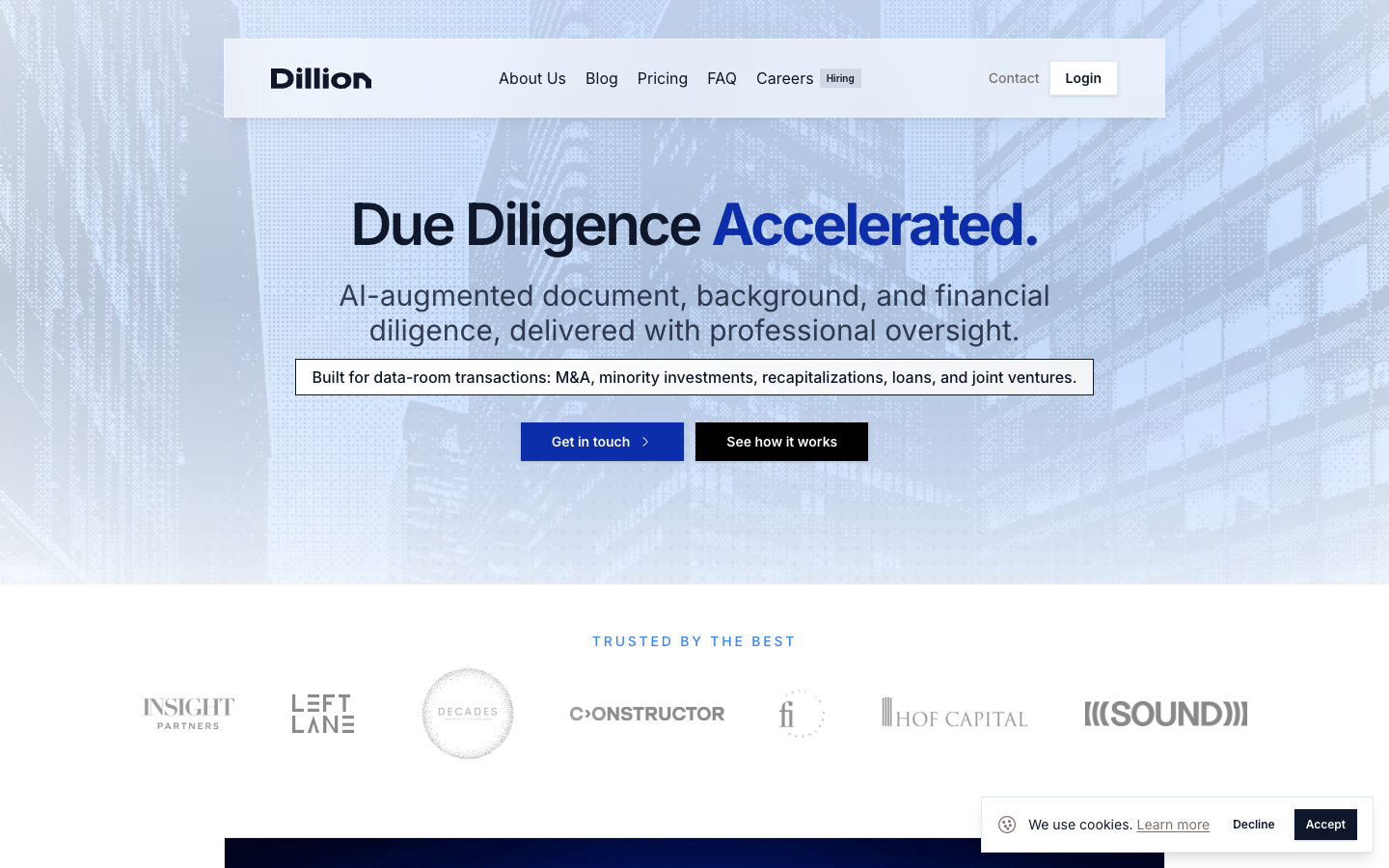 Dillion homepage screenshot