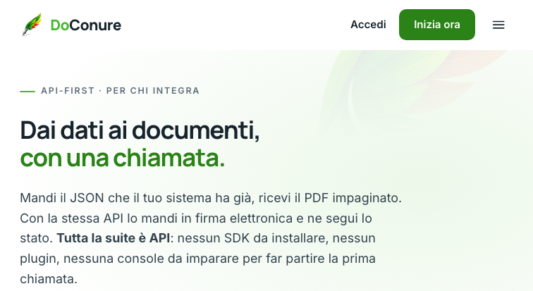 DoConure homepage screenshot