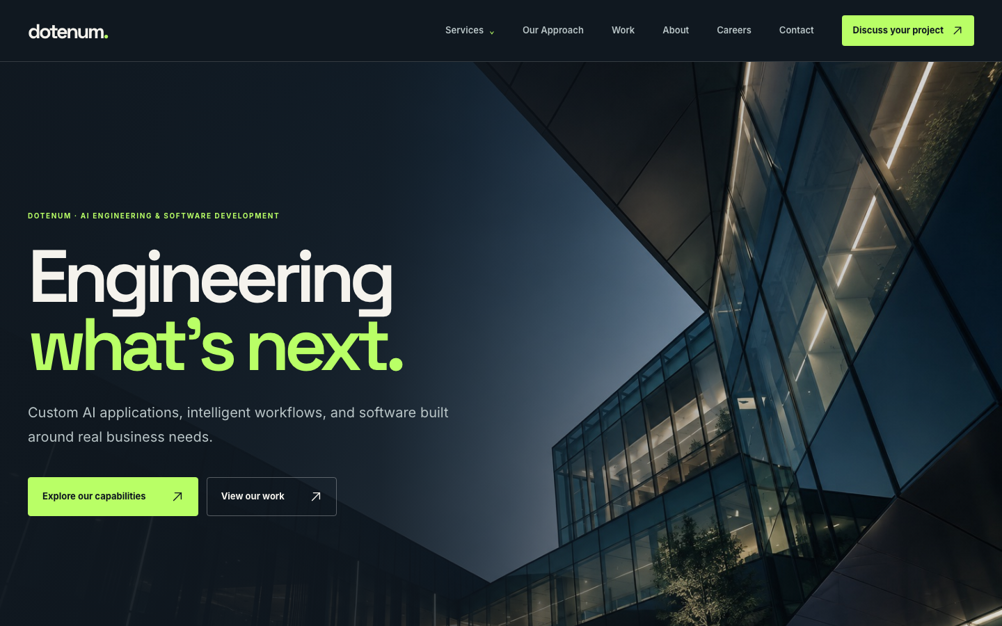 Dotenum homepage screenshot
