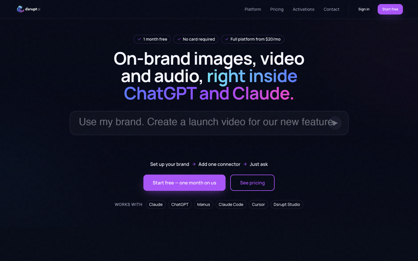 Dsrupt homepage screenshot