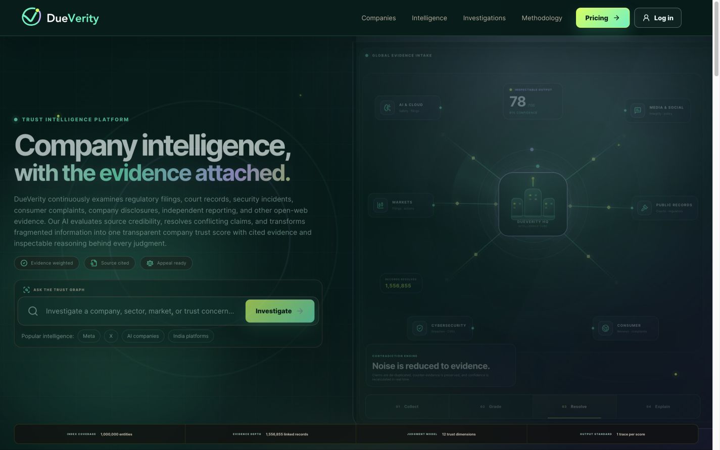 DueVerity 首页截图