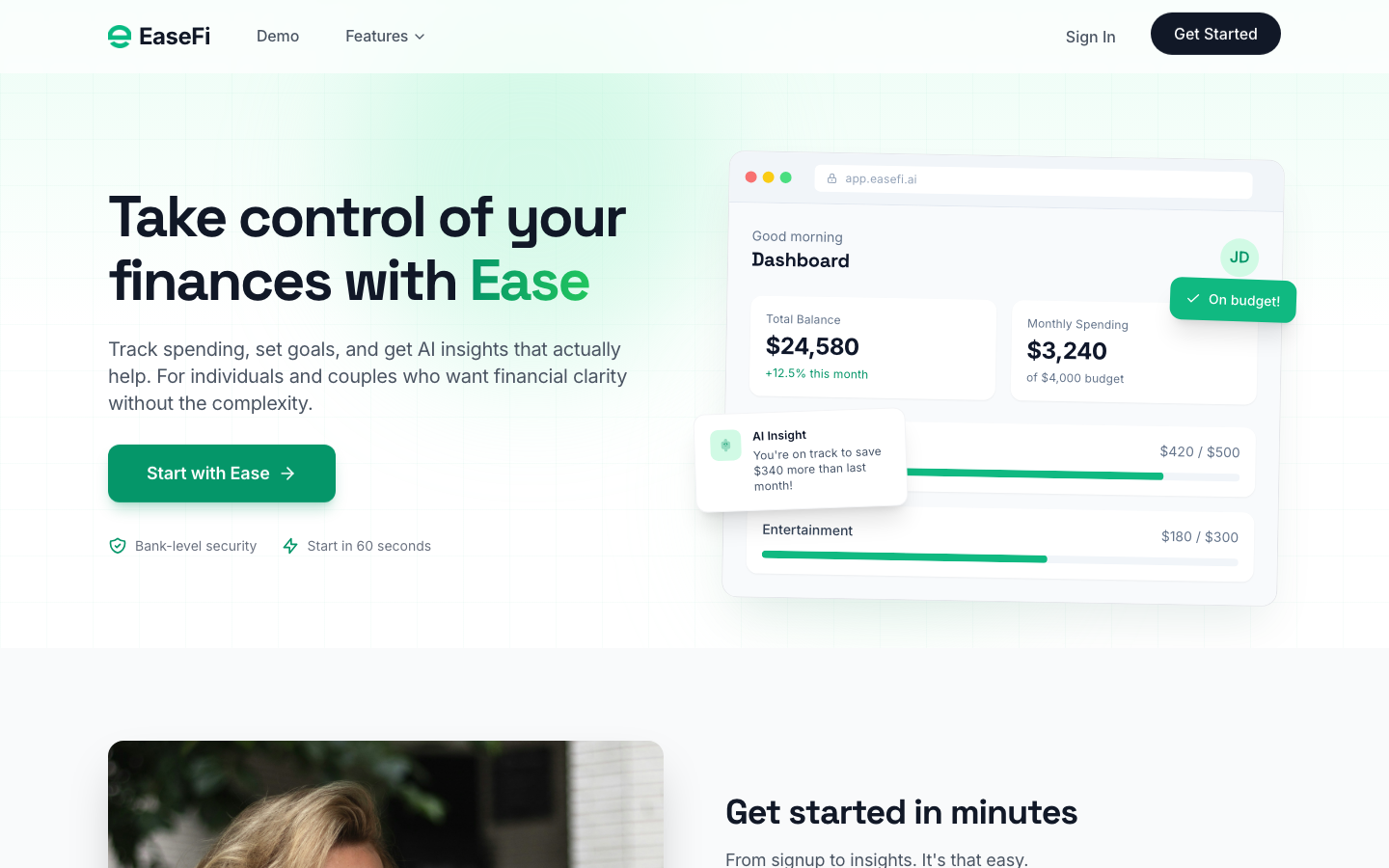 EaseFi homepage screenshot