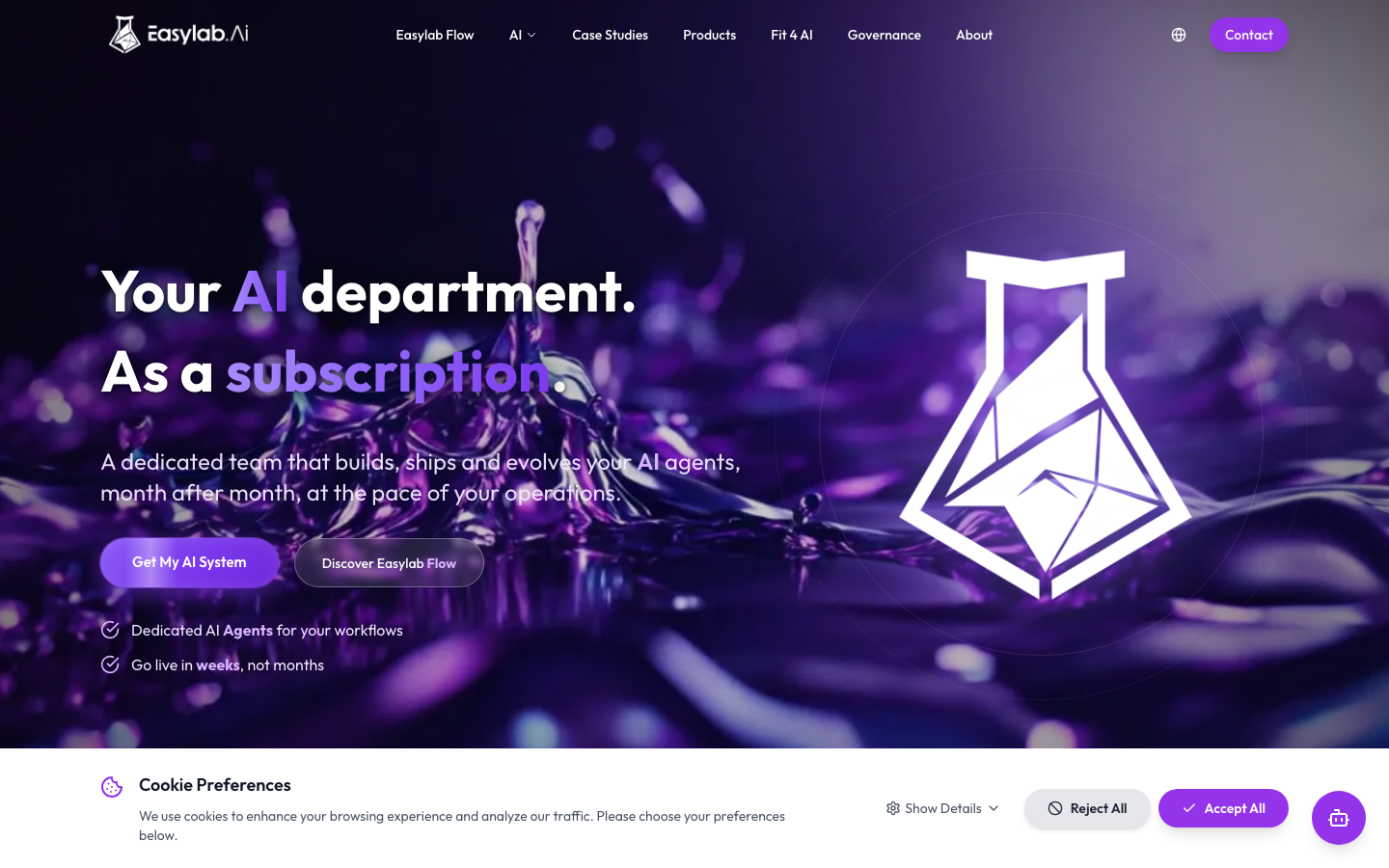 Easylab homepage screenshot