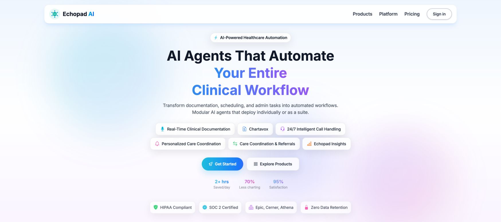 Echopad AI landing_page