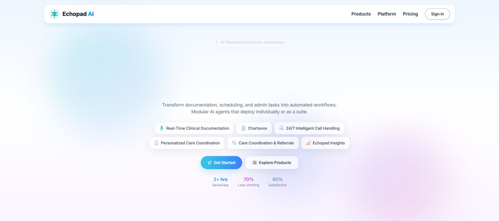 Echopad AI landing_page