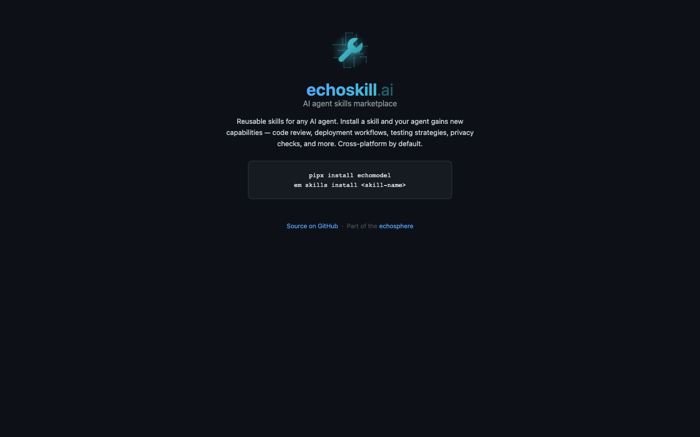 echoskill homepage screenshot