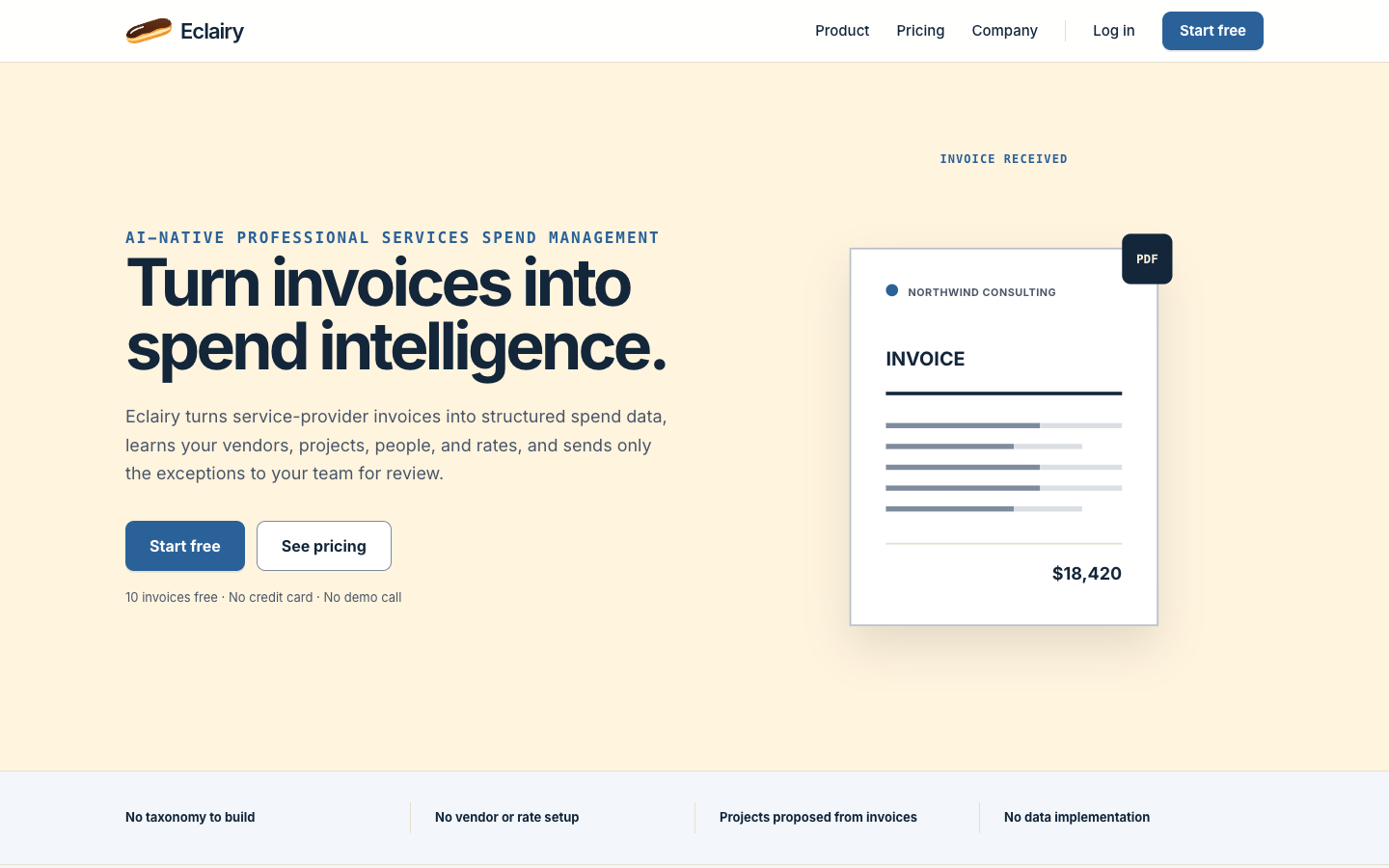 Eclairy homepage screenshot