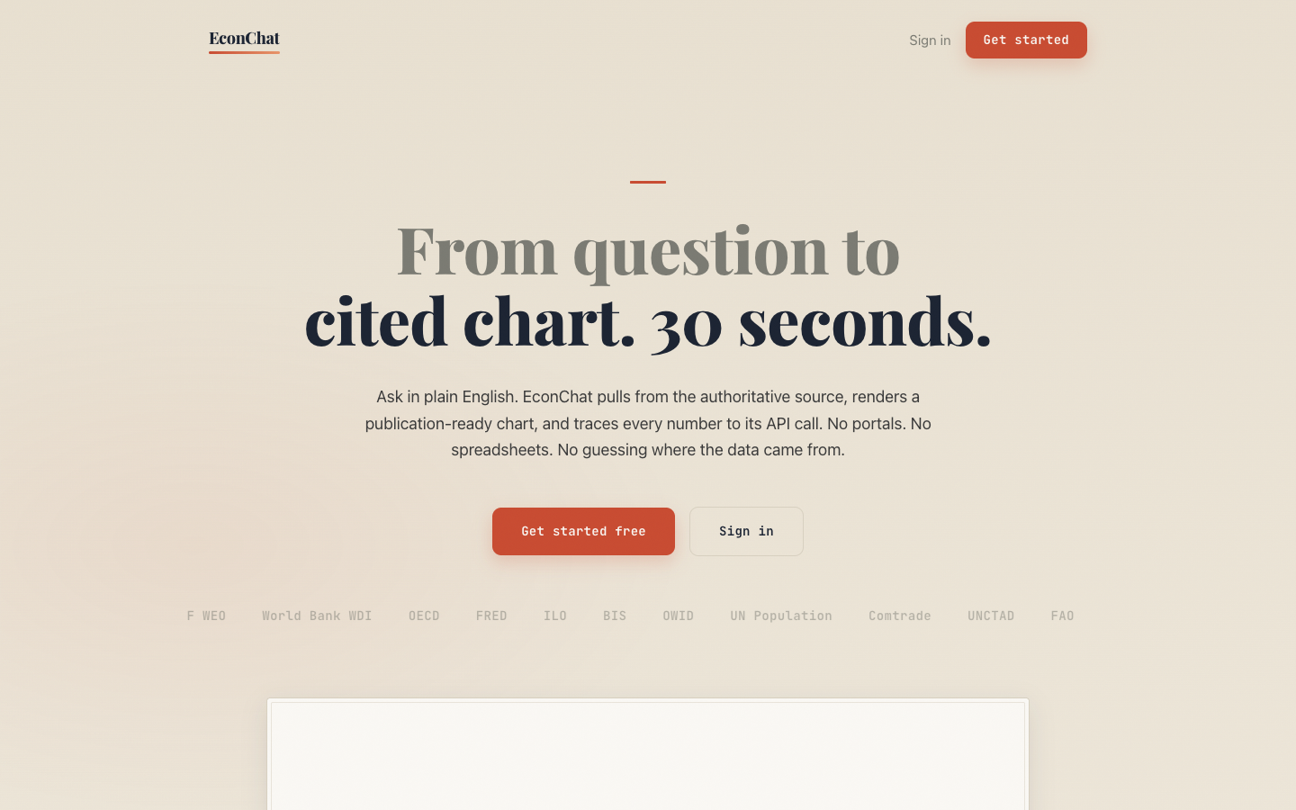 EconChat homepage screenshot