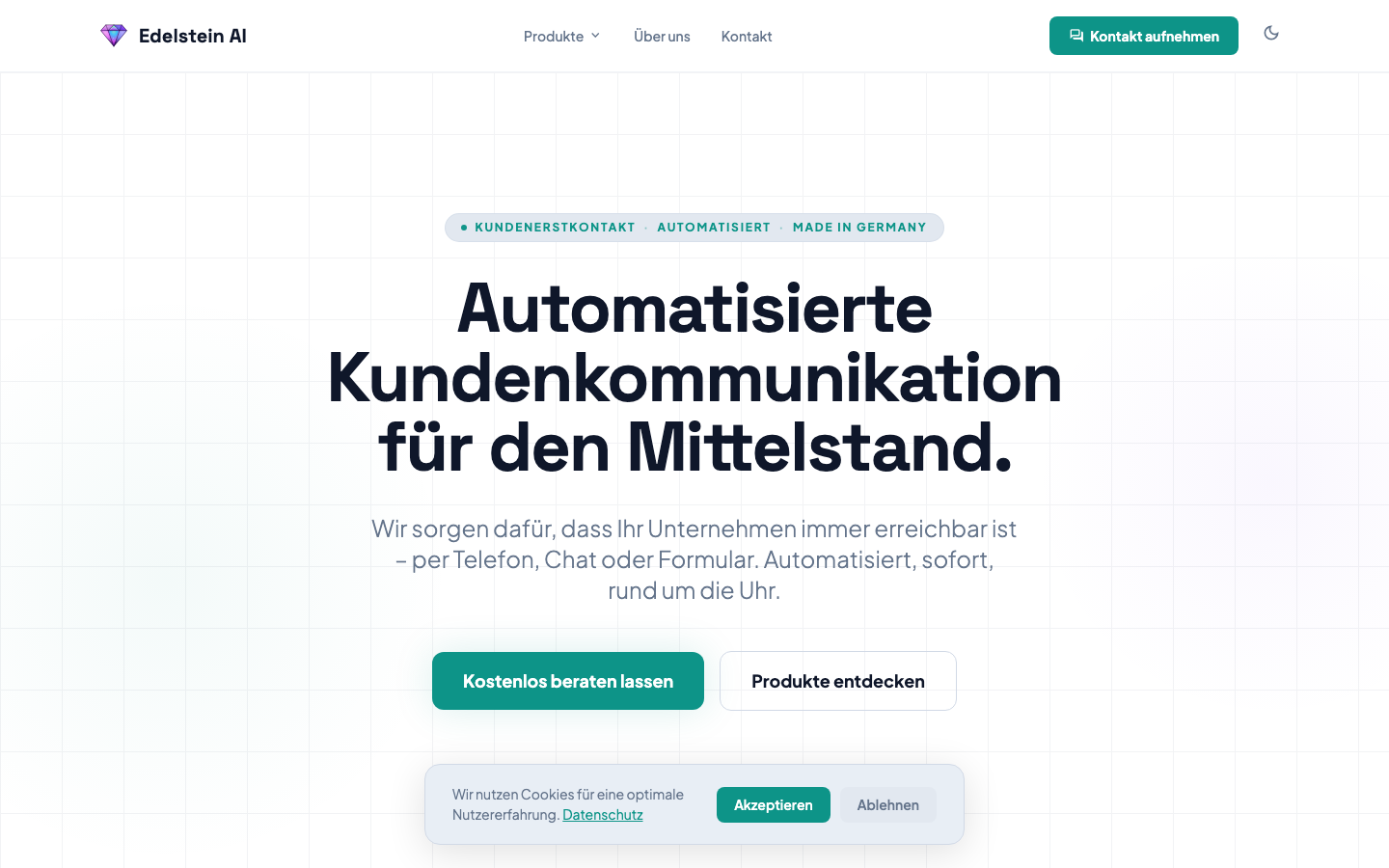 Edelstein AI homepage screenshot