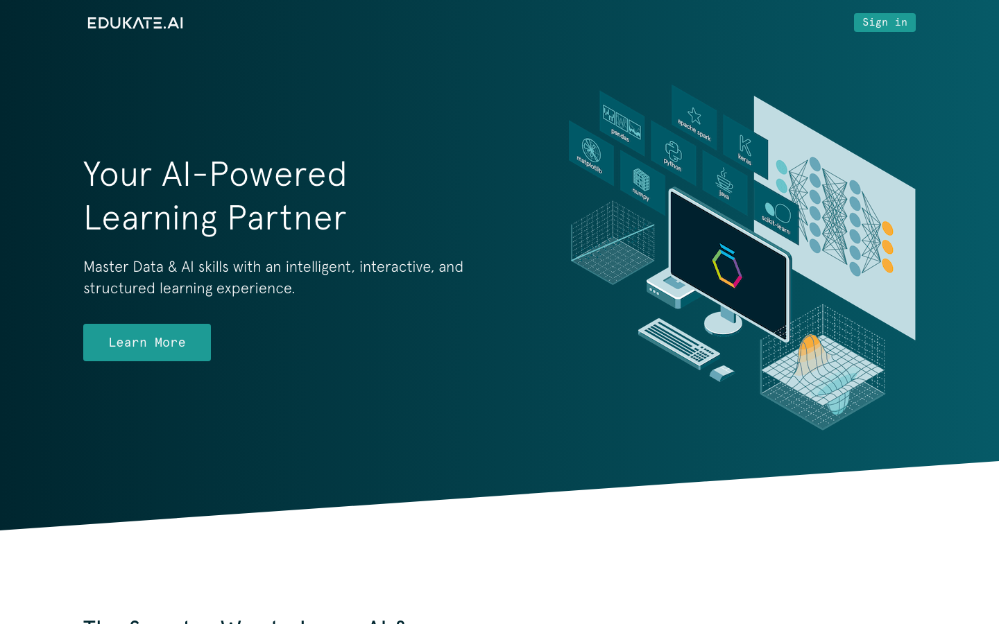 EDUKATE.AI homepage screenshot