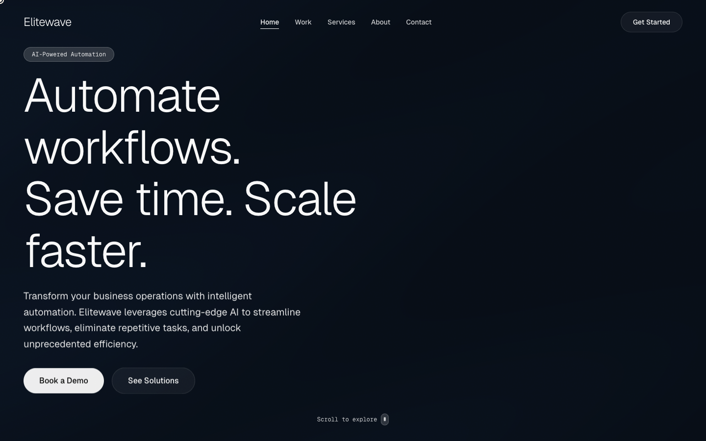 Elitewave homepage screenshot