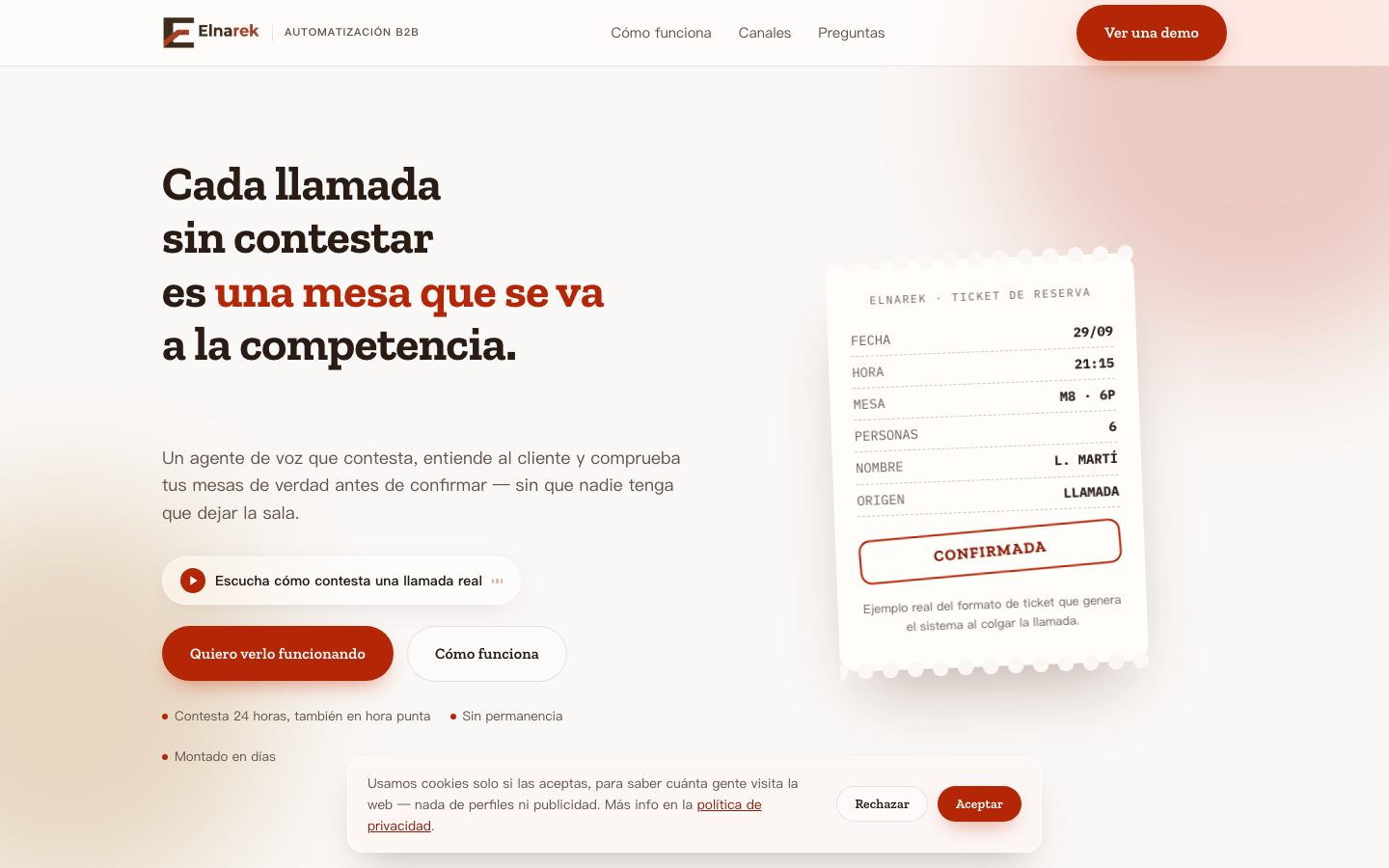 Elnarek homepage screenshot
