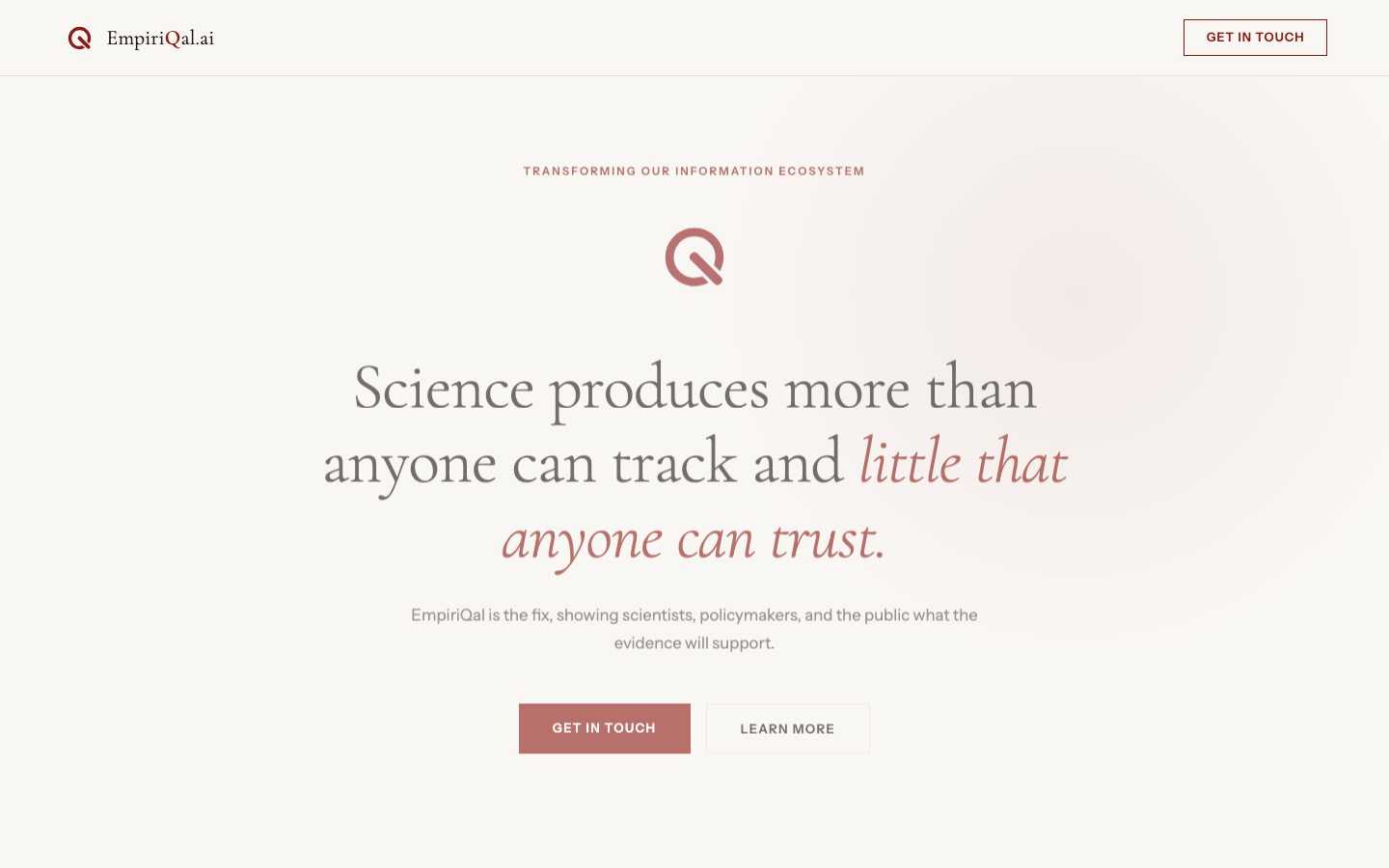 EmpiriQal homepage screenshot