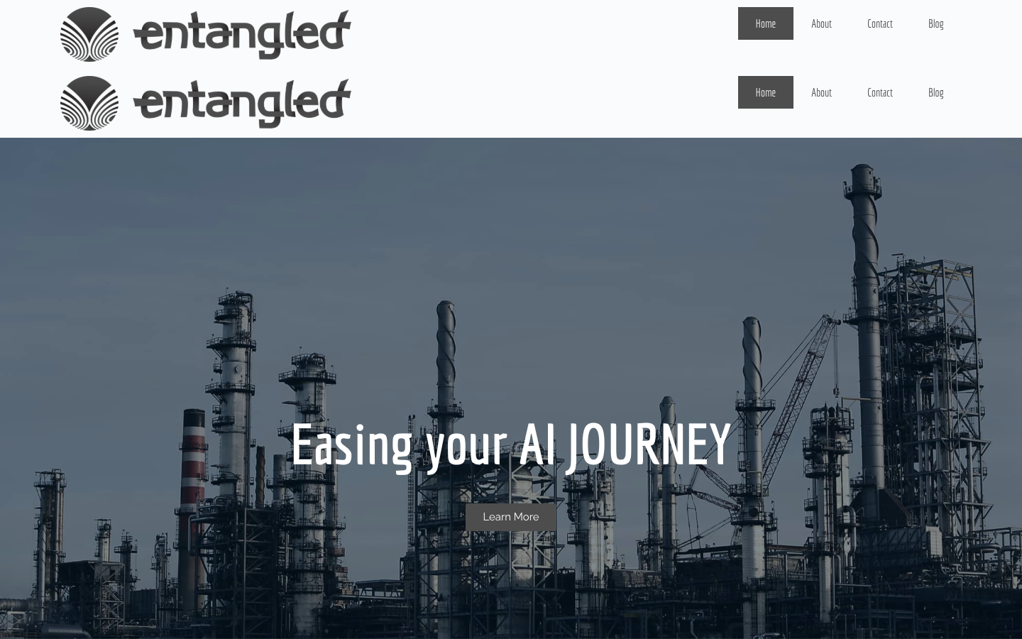 Entangled AI homepage screenshot