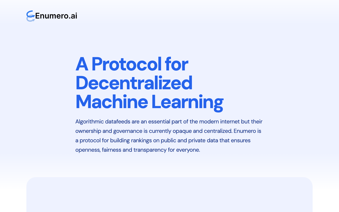 Enumero homepage screenshot