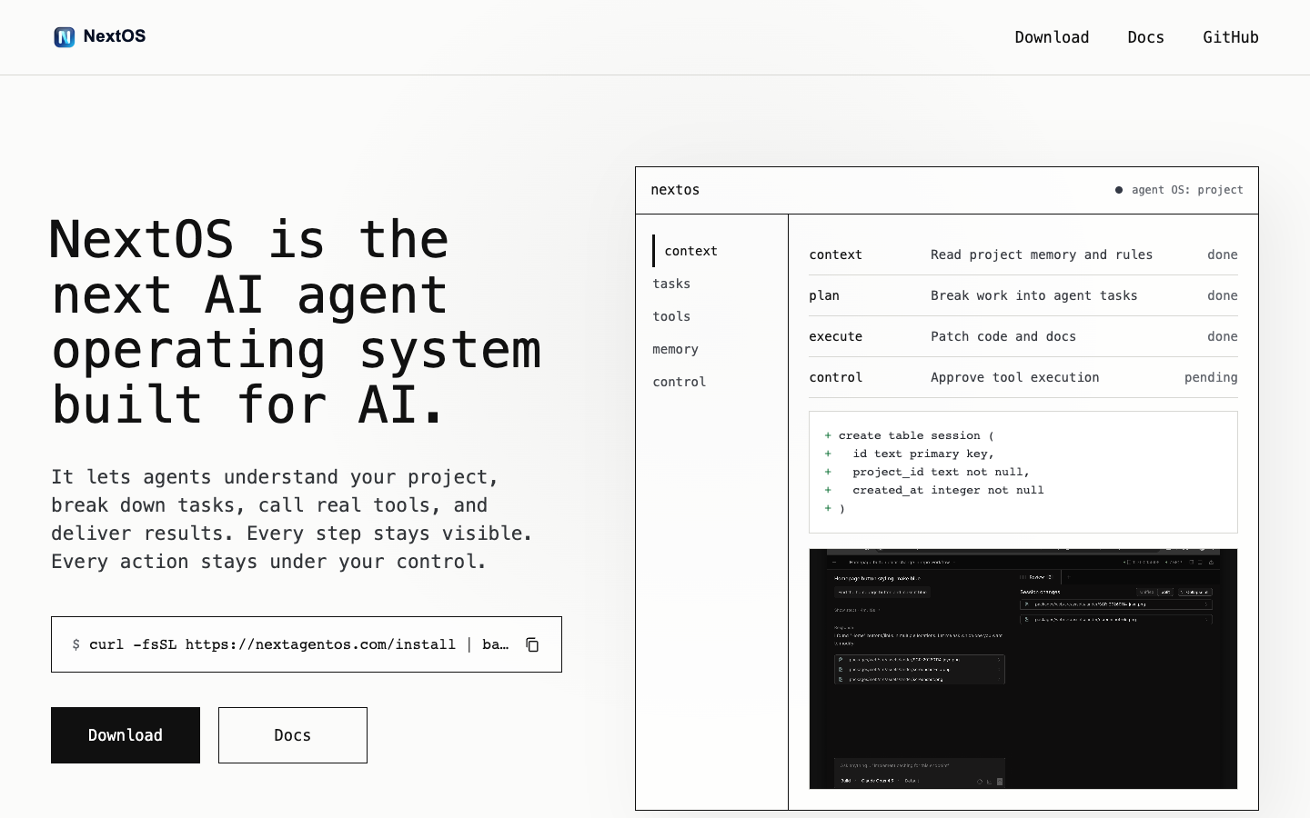 NextOS landing_page