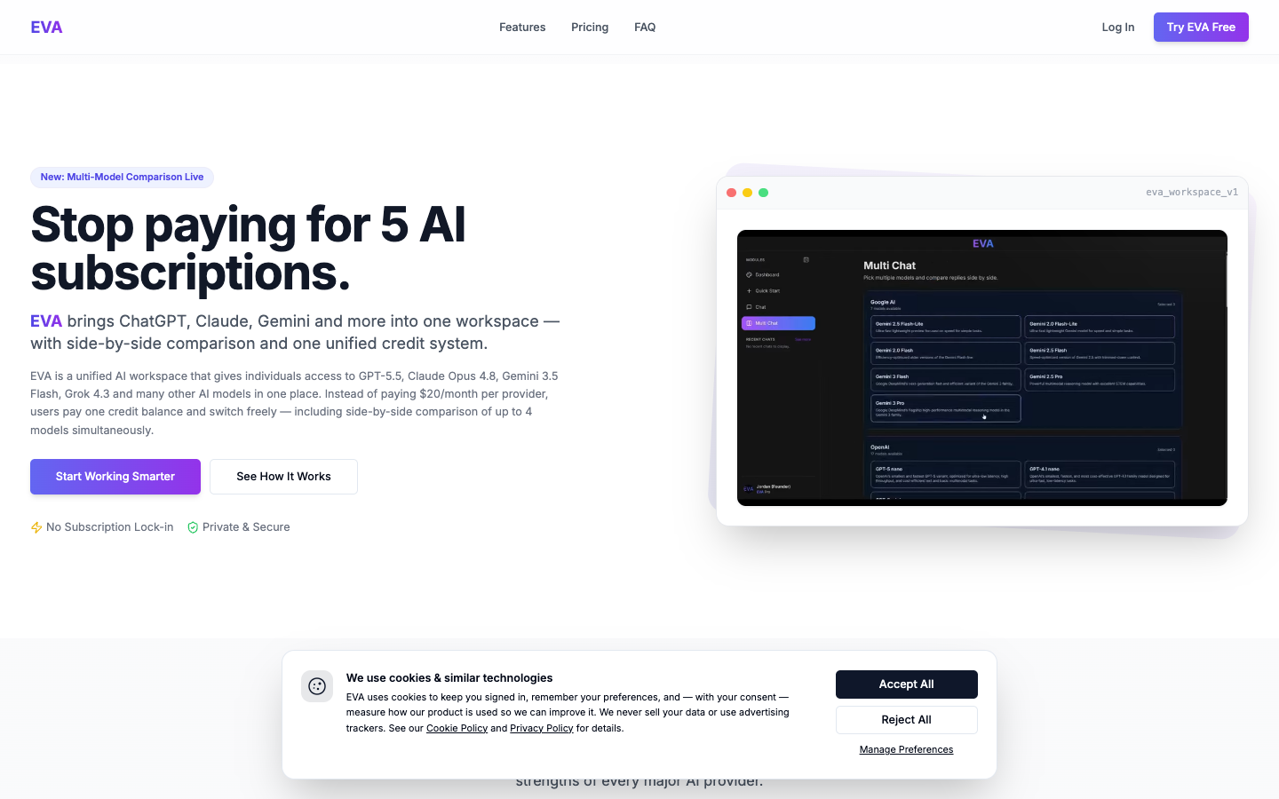 EVA AI landing_page