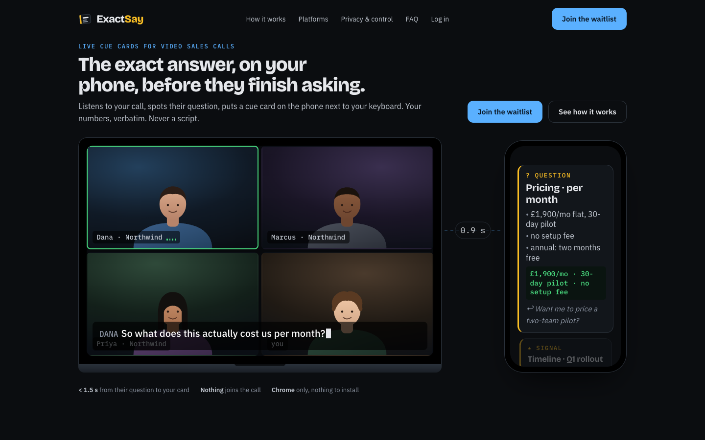 ExactSay homepage screenshot