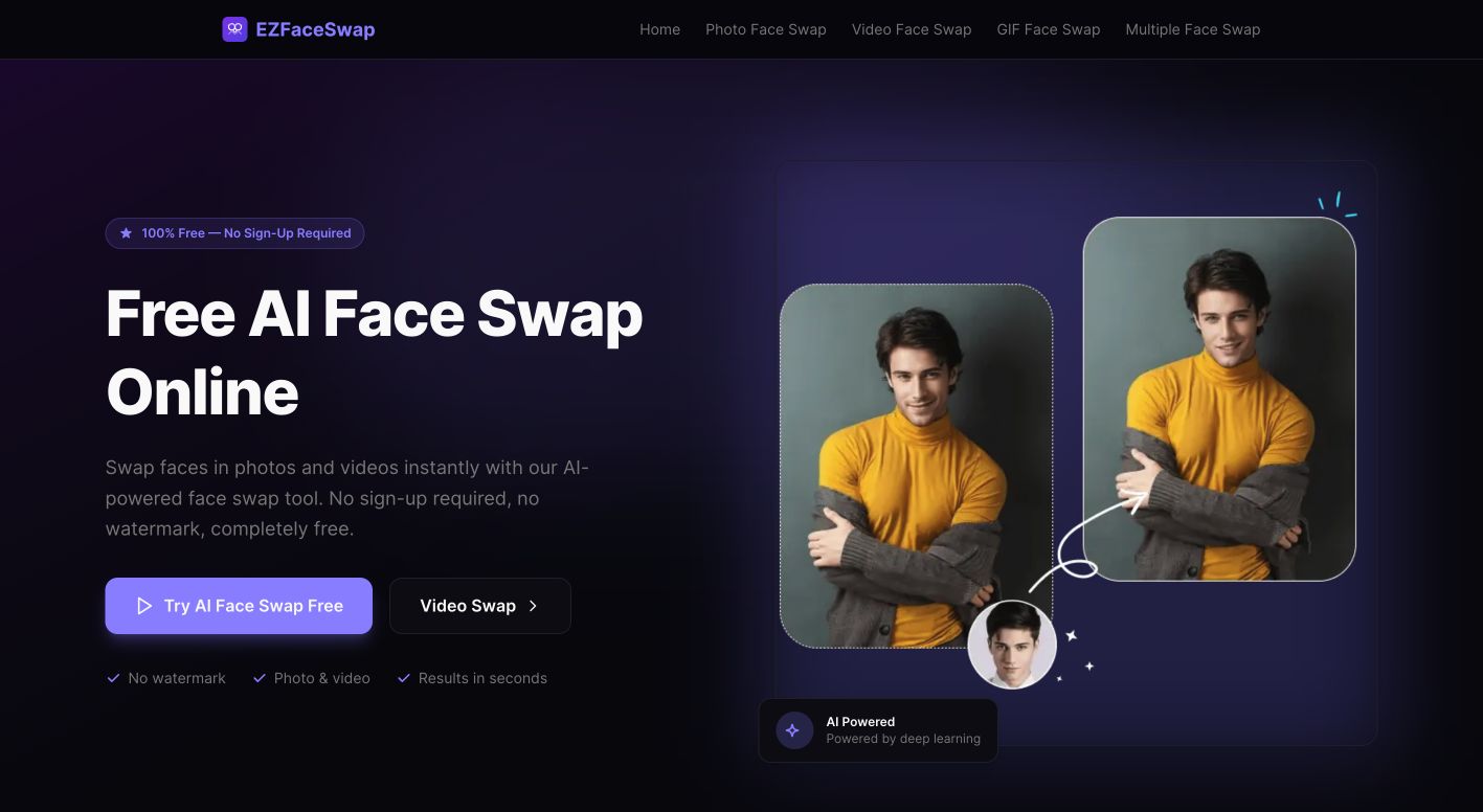 EZFaceSwap landing_page