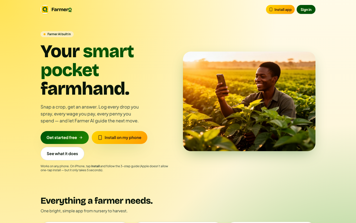 FarmerQ 首页截图