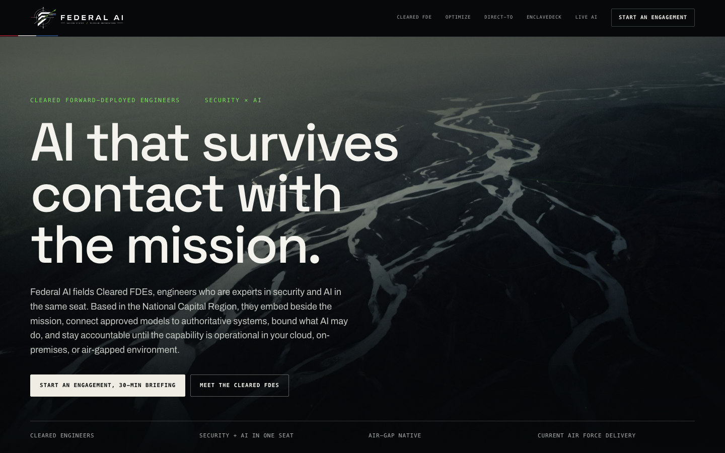 Federal AI homepage screenshot