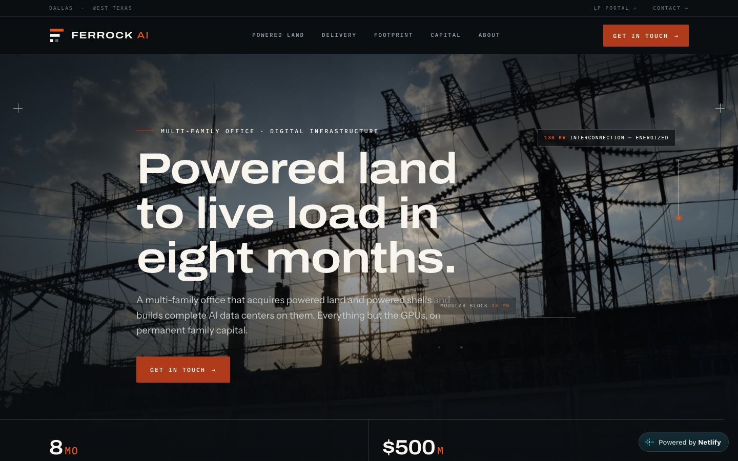 Ferrock AI homepage screenshot