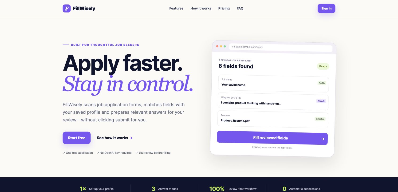 FillWisely 首页截图
