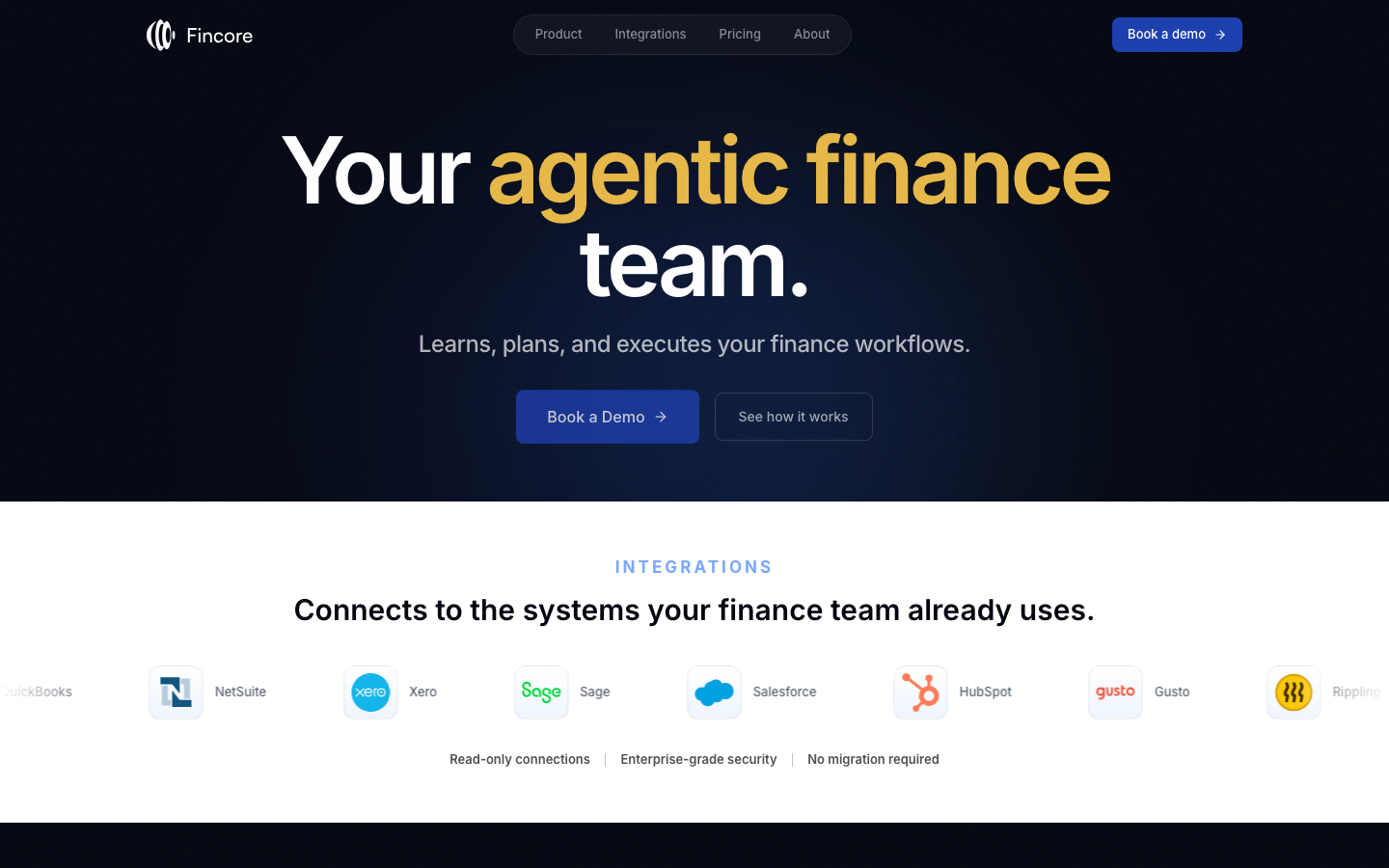 Fincore 首页截图