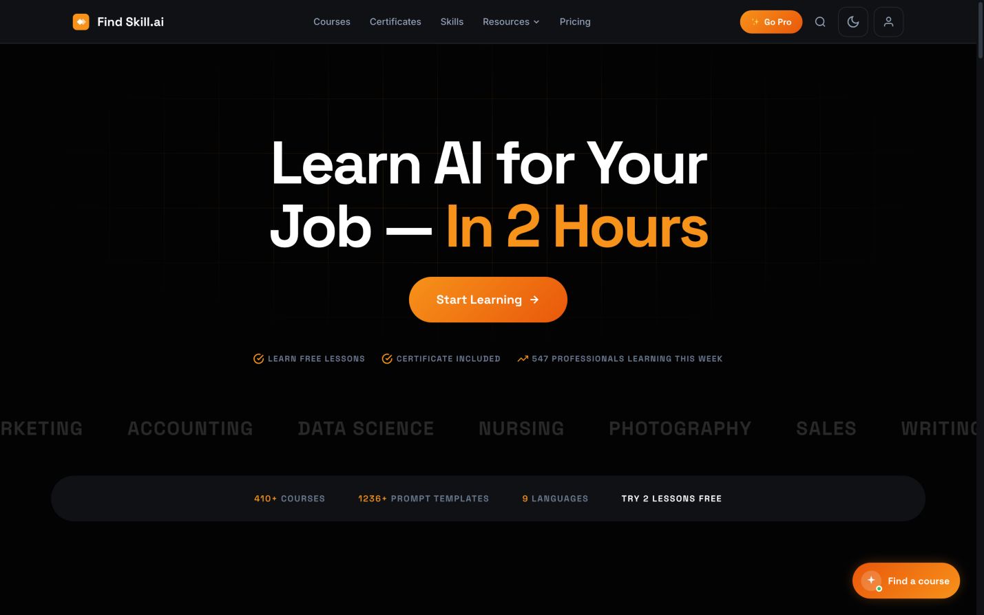 FindSkill.ai 首页截图