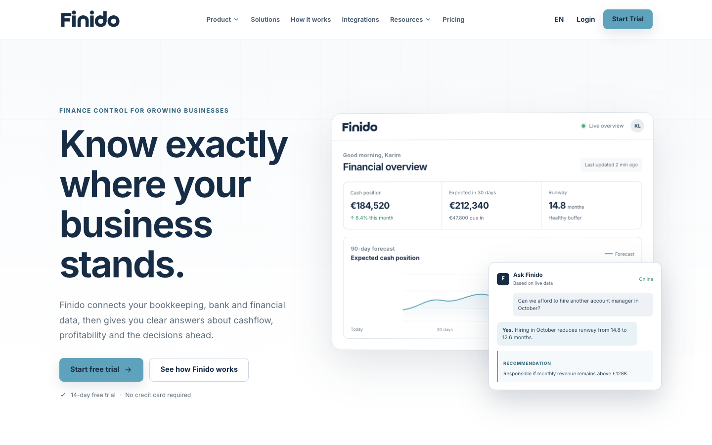 Finido homepage screenshot