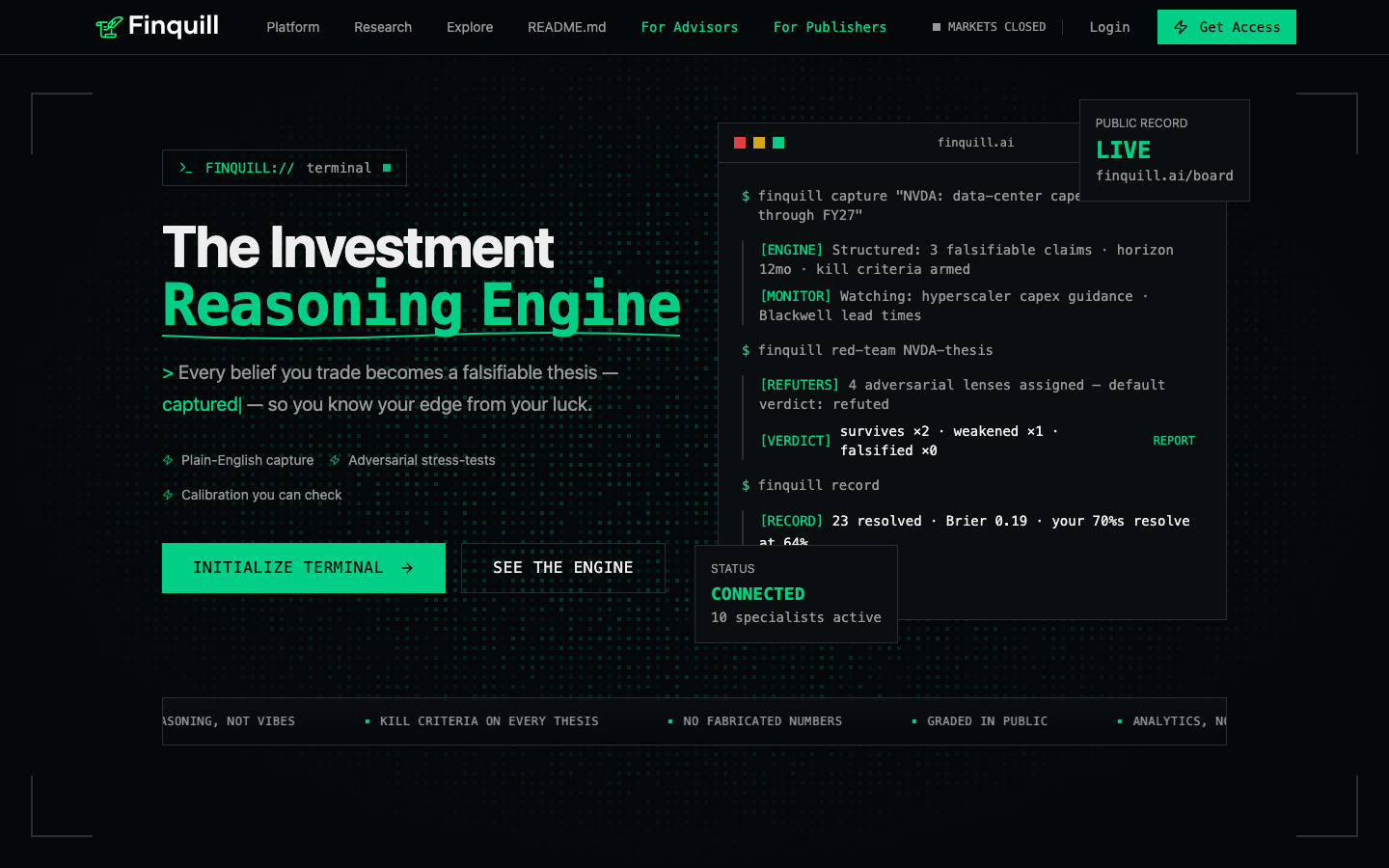 Finquill homepage screenshot
