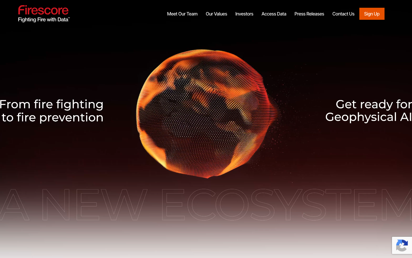 Firescore homepage screenshot
