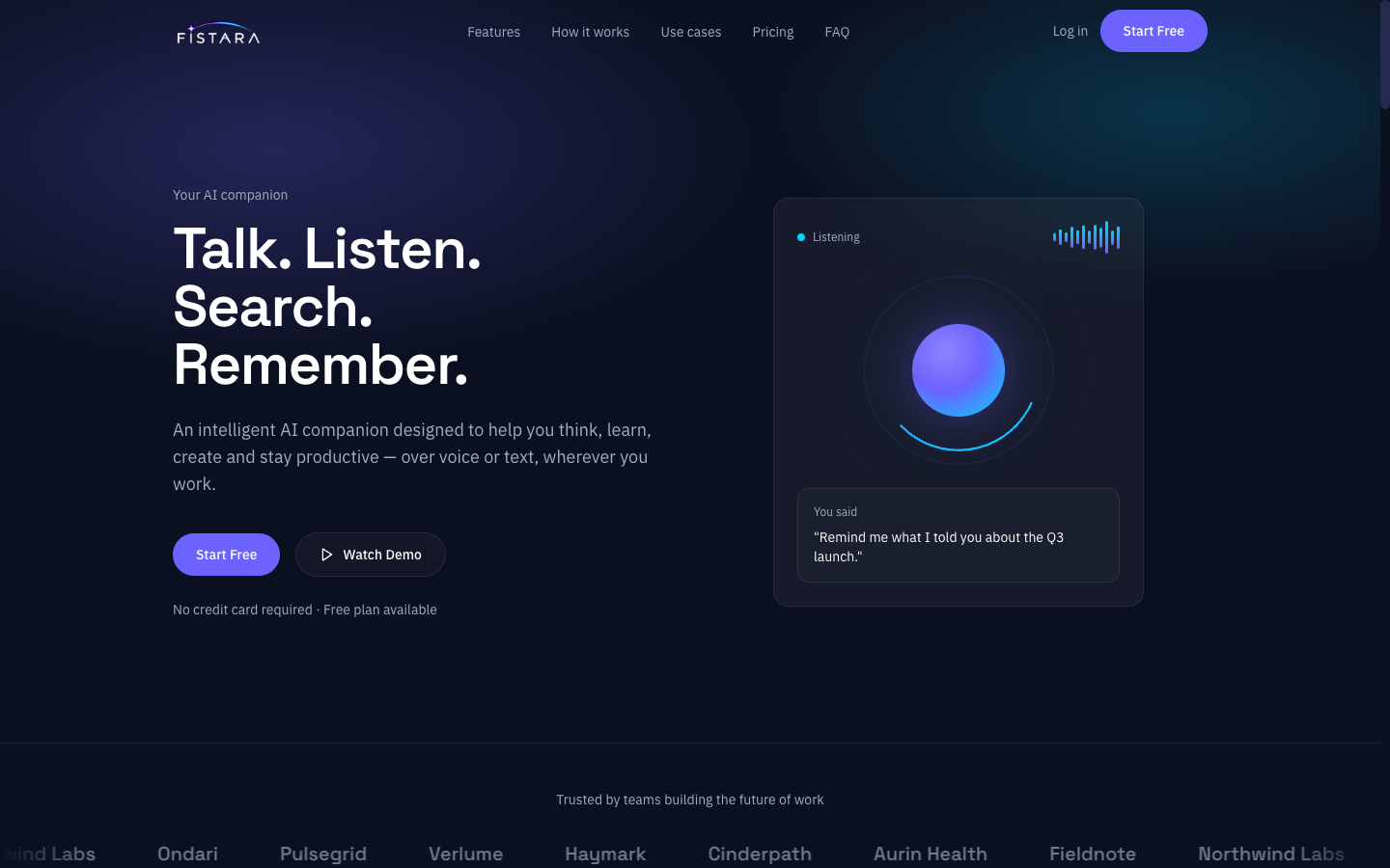 Fistara homepage screenshot