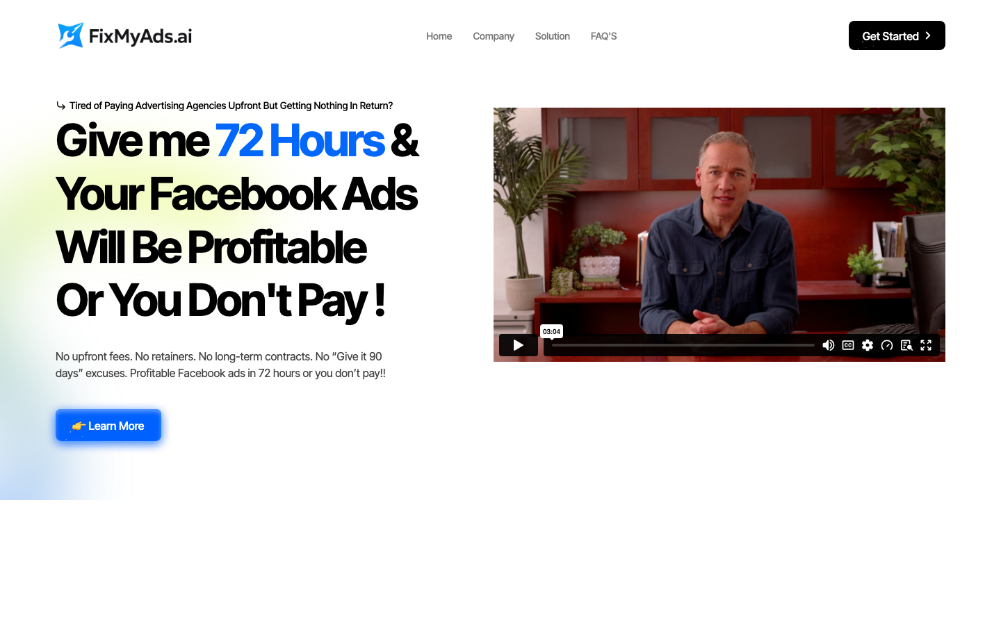 Fix My Ads homepage screenshot