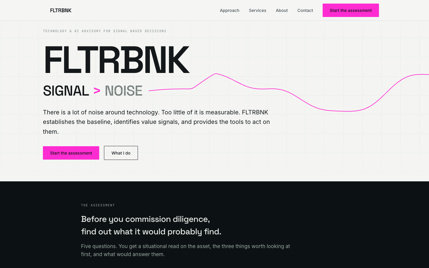 FLTRBNK homepage screenshot