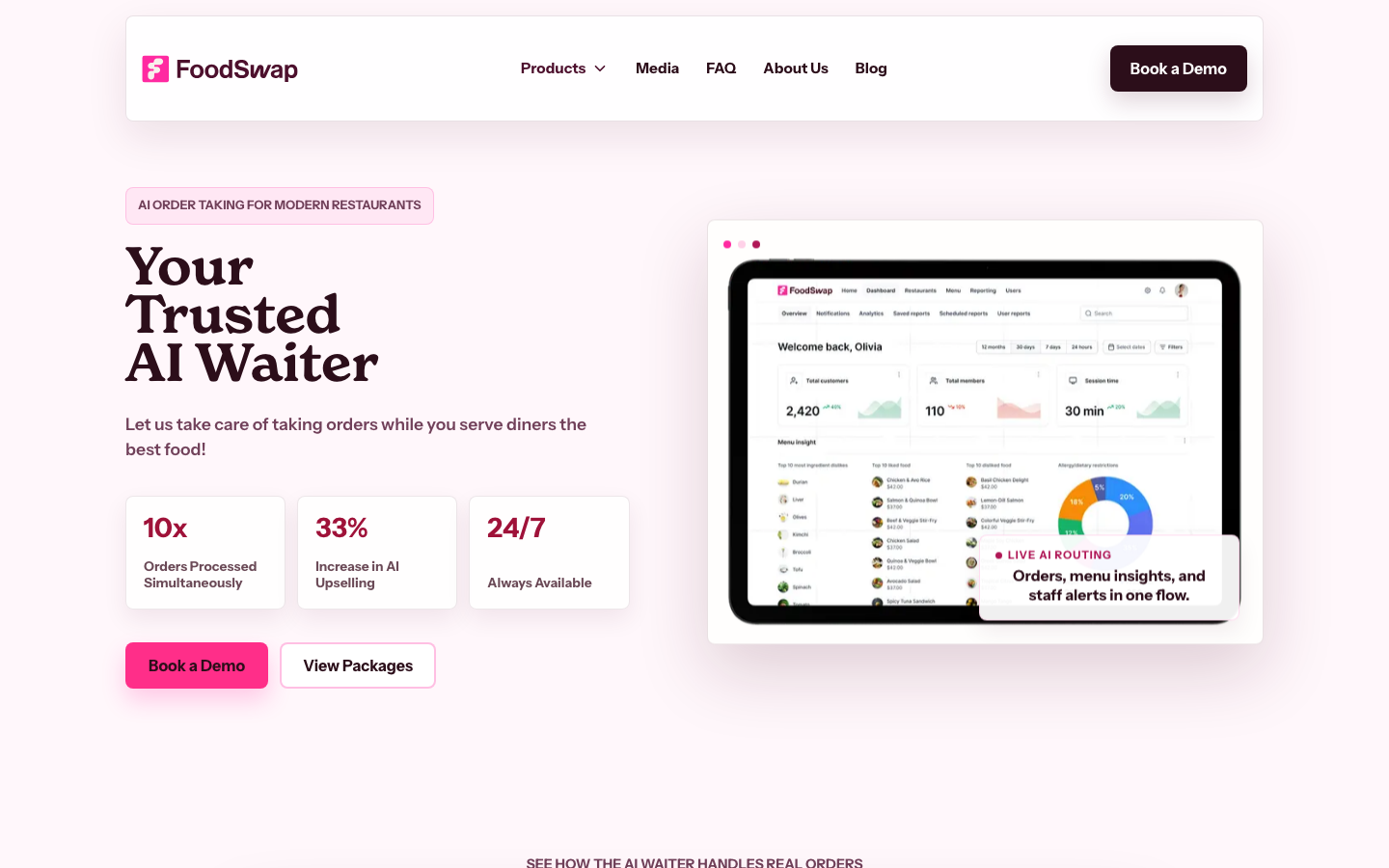 FoodSwap homepage screenshot