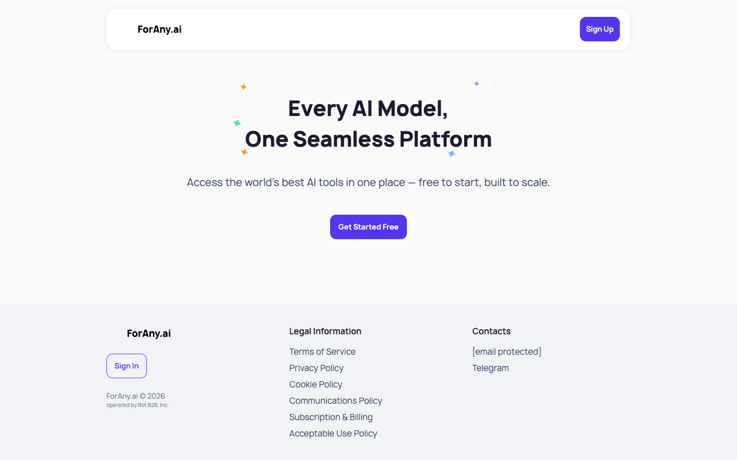 ForAny homepage screenshot