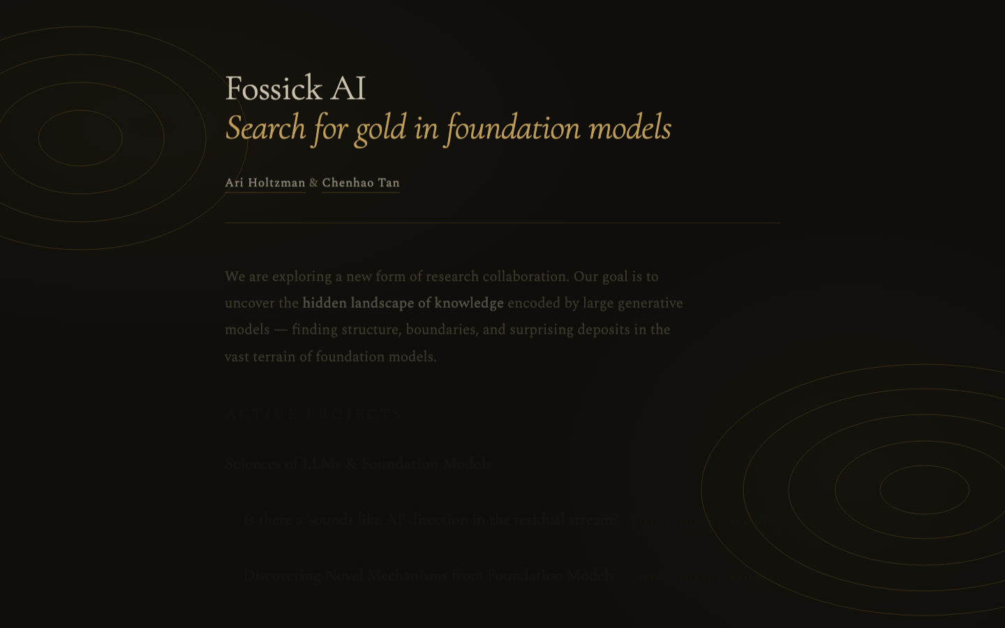 Fossick AI landing_page