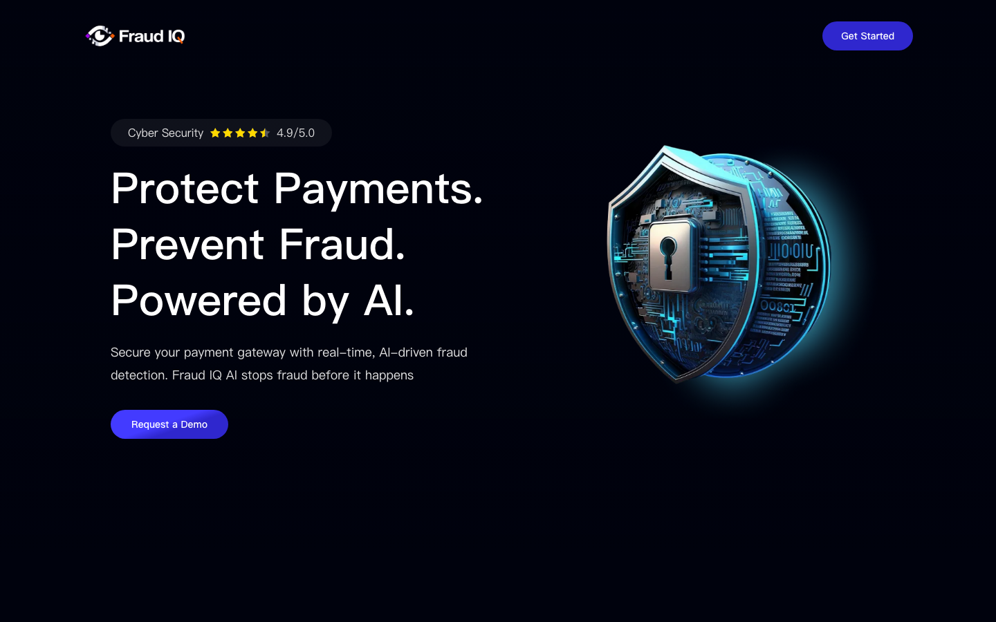 Fraud IQ homepage screenshot