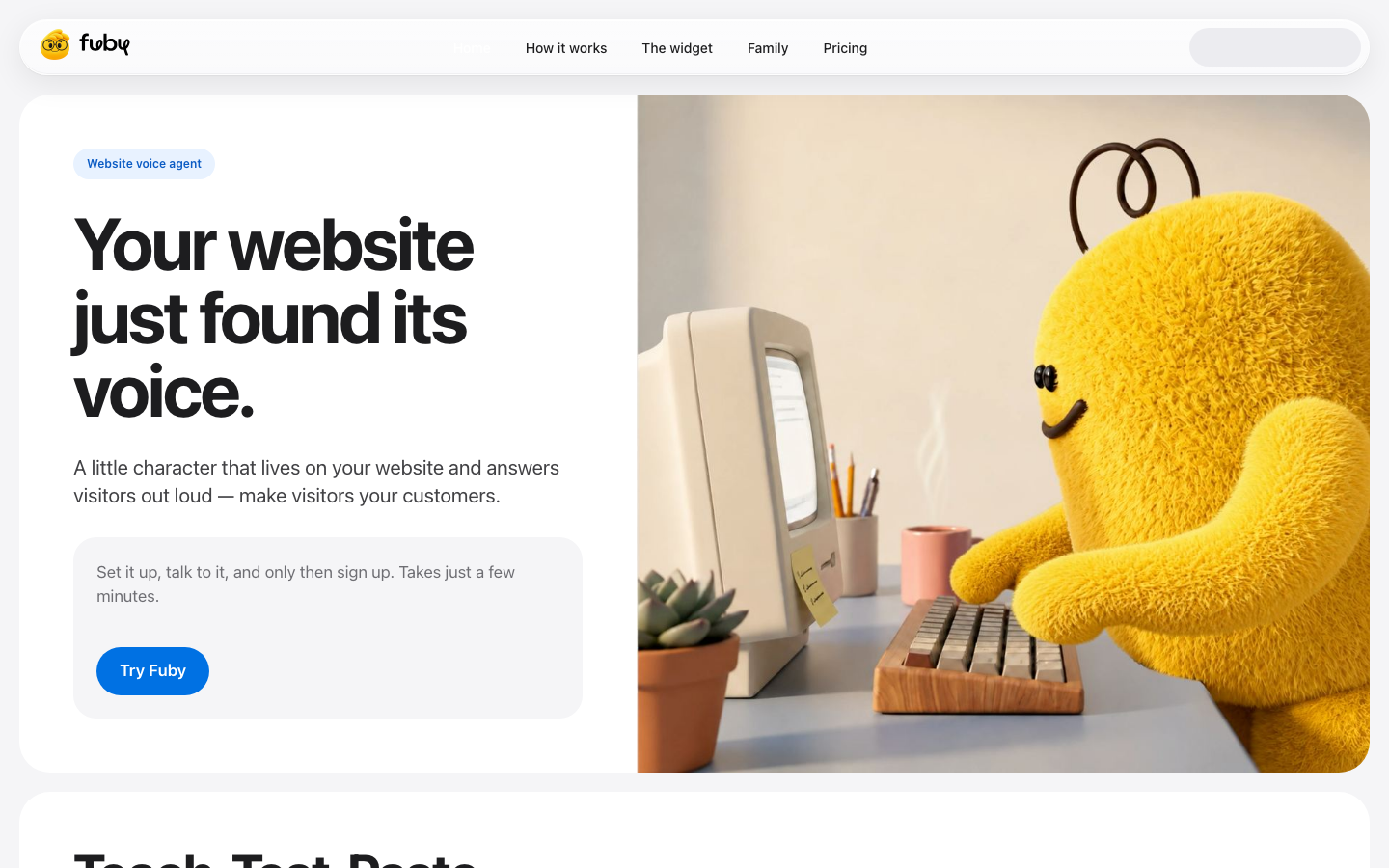 Fuby homepage screenshot