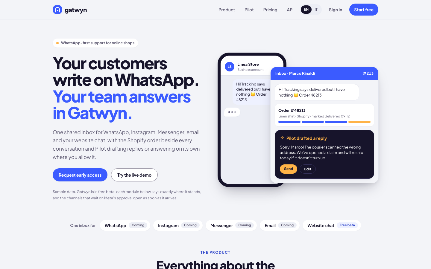 Gatwyn homepage screenshot