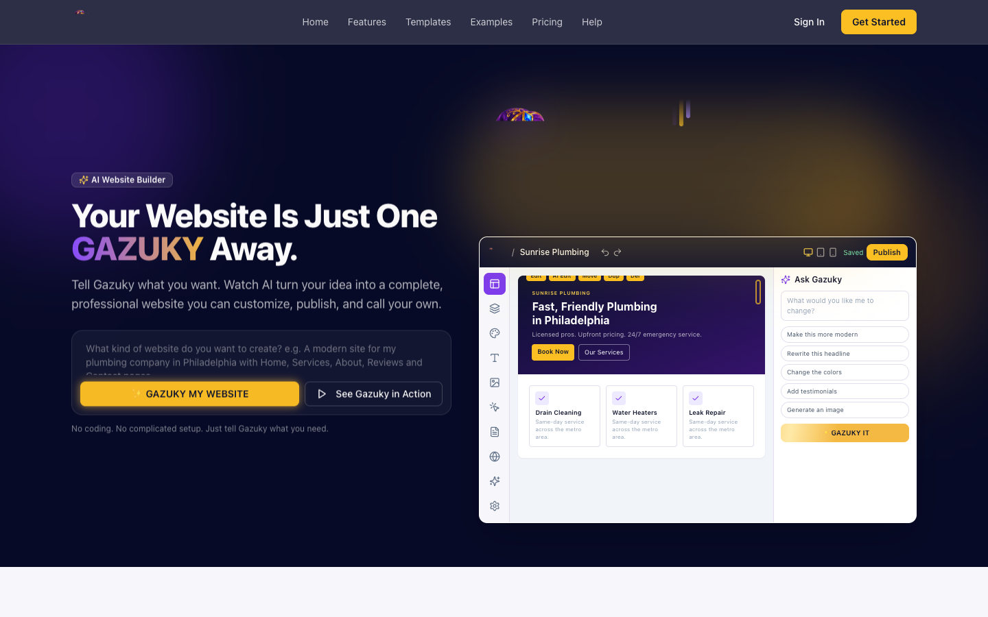 Gazuky homepage screenshot
