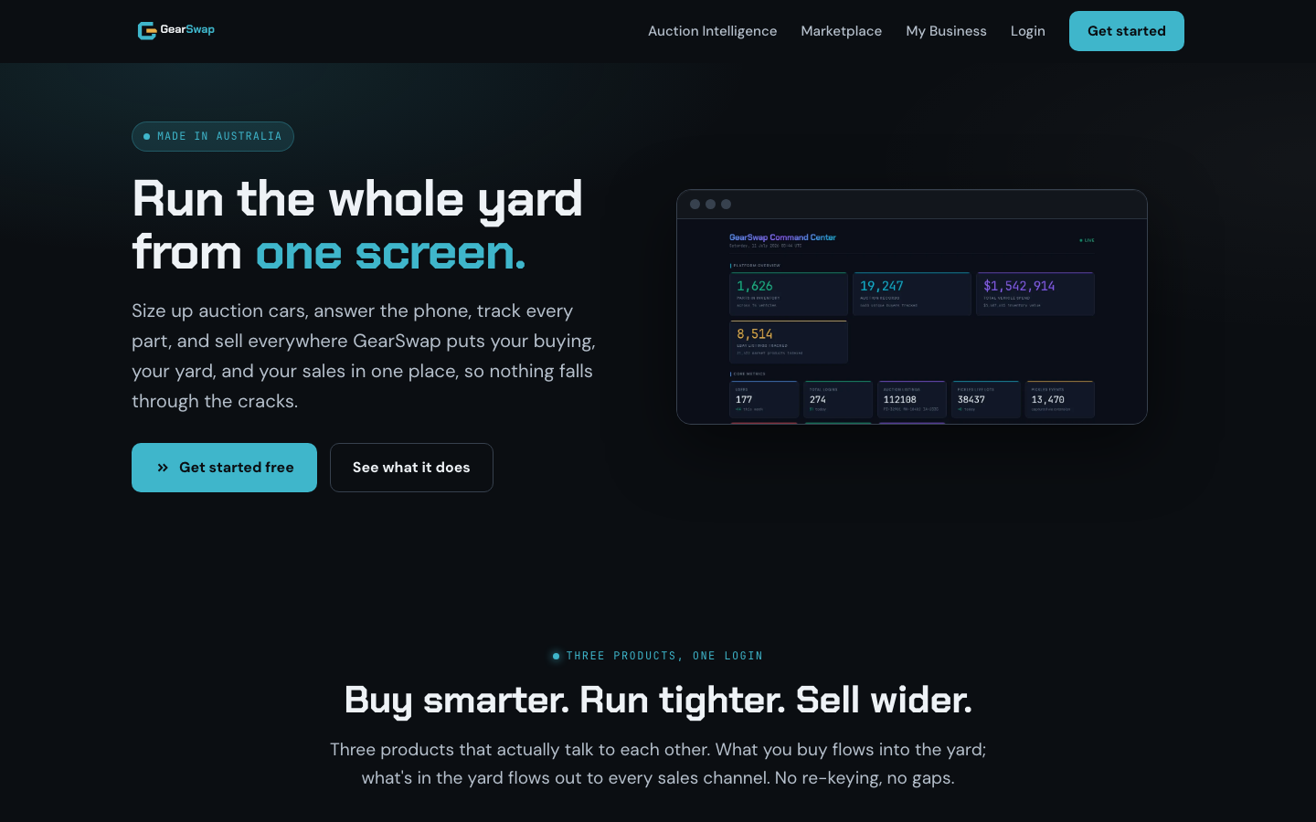 GearSwap homepage screenshot