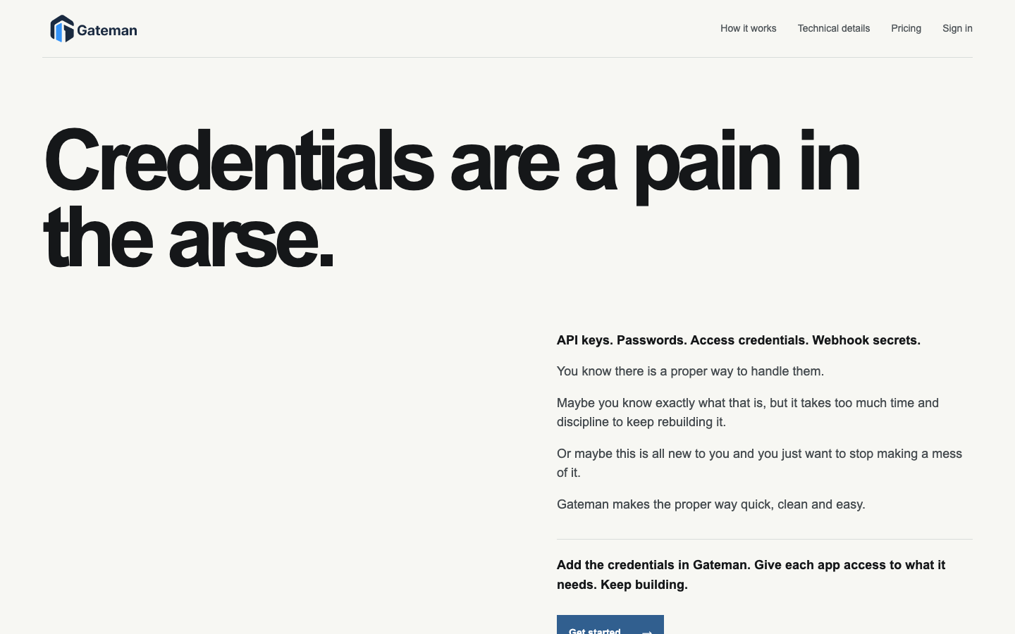 Gateman homepage screenshot