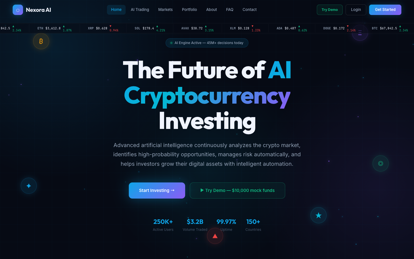 Nexora AI homepage screenshot