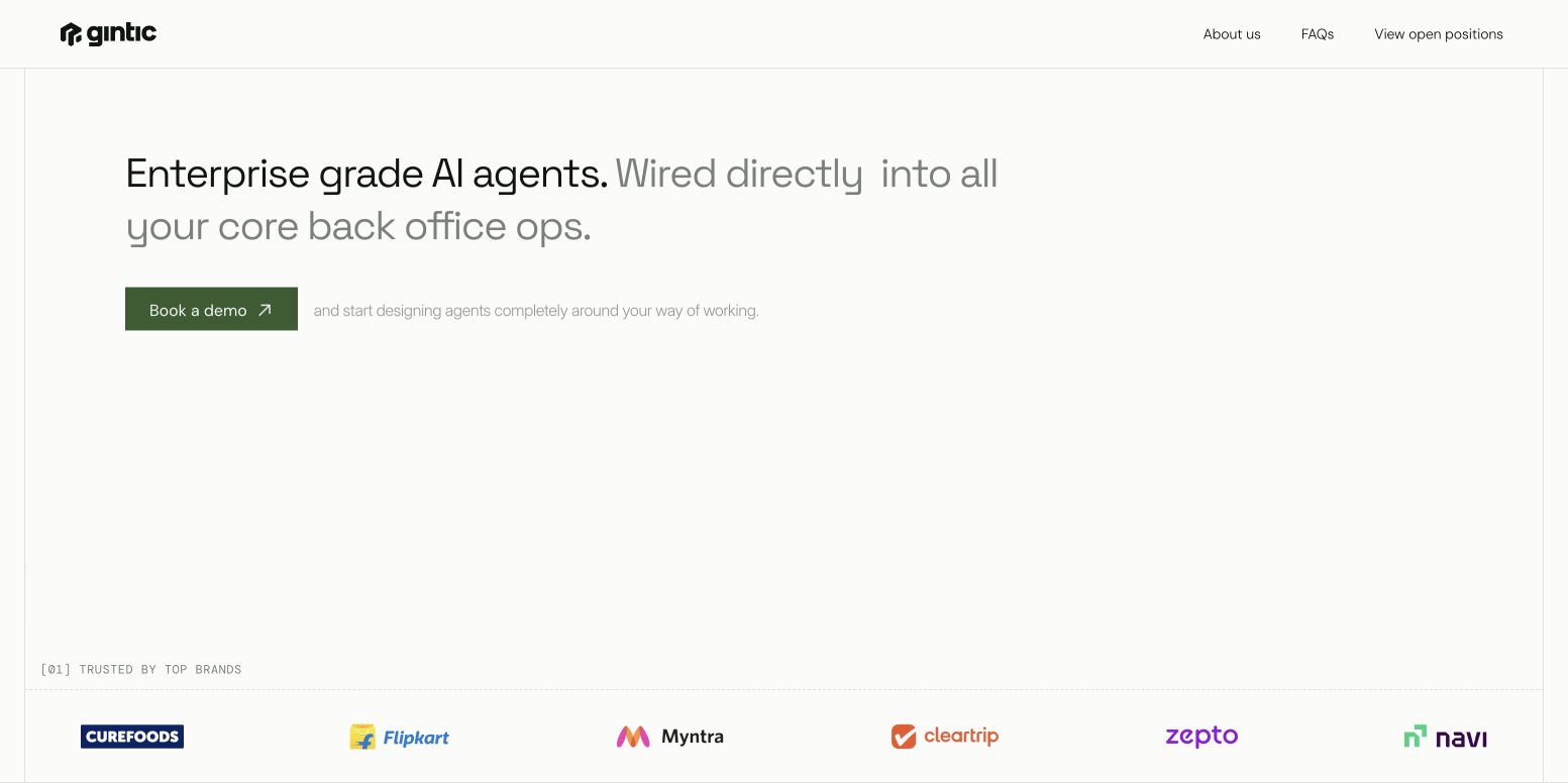 Gintic.ai 首页截图